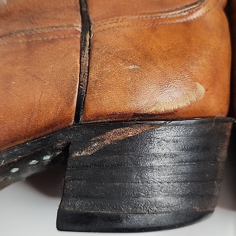 Tony Lama Cats Paw Vintage brown leather cowboy boots sz 8M/9.5W UNISEX YeeHaw!! - Picture 11 of 11